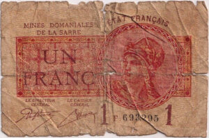 1 franc Mines domaniales de la Sarre type 1920