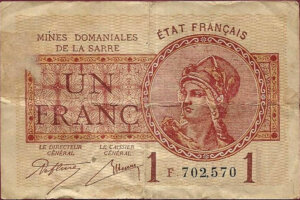 1 franc Mines domaniales de la Sarre type 1920