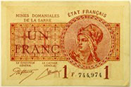 1 franc Mines domaniales de la Sarre type 1920