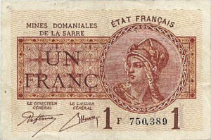 1 franc Mines domaniales de la Sarre type 1920