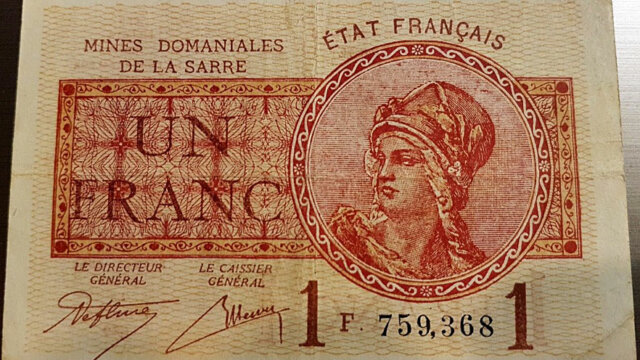 1 franc Mines domaniales de la Sarre type 1920