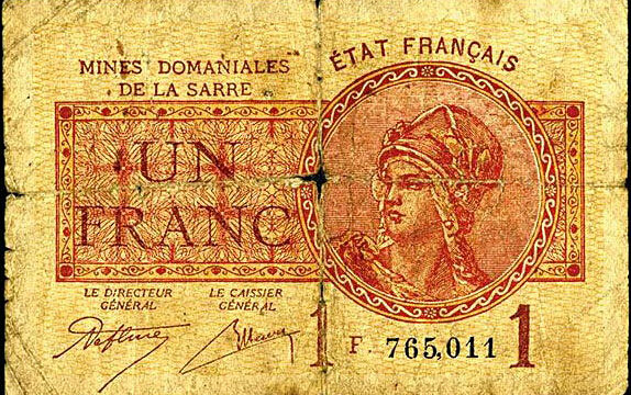 1 franc Mines domaniales de la Sarre type 1920