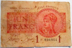 1 franc Mines domaniales de la Sarre type 1920