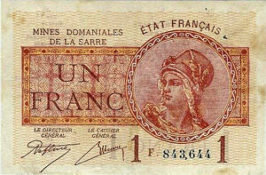 1 franc Mines domaniales de la Sarre type 1920