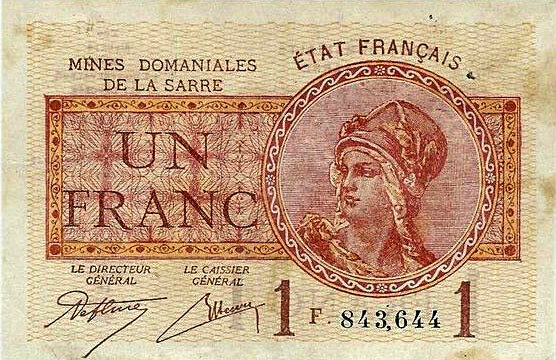 1 franc Mines domaniales de la Sarre type 1920