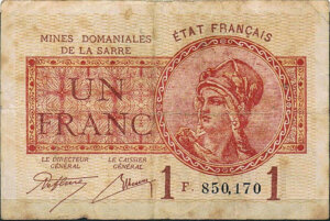 1 franc Mines domaniales de la Sarre type 1920