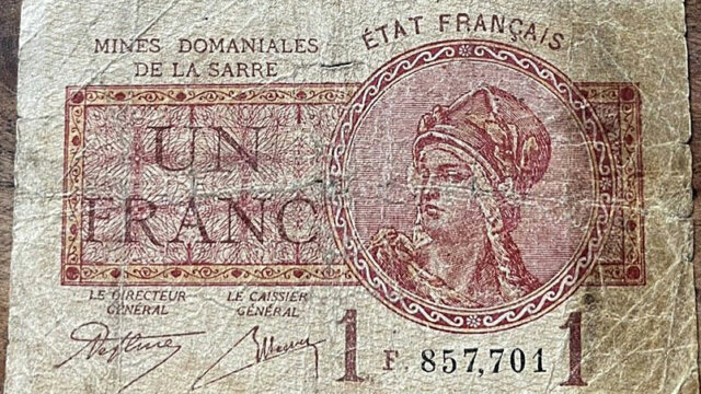 1 franc Mines domaniales de la Sarre type 1920