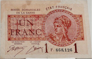 1 franc Mines domaniales de la Sarre type 1920