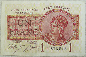 1 franc Mines domaniales de la Sarre type 1920