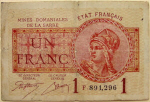 1 franc Mines domaniales de la Sarre type 1920