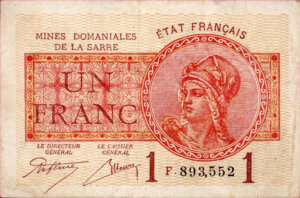 1 franc Mines domaniales de la Sarre type 1920