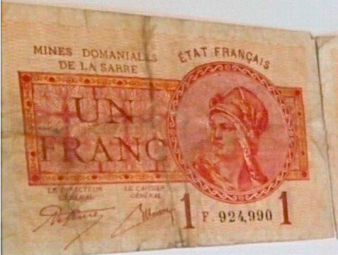 1 franc Mines domaniales de la Sarre type 1920