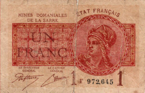 1 franc Mines domaniales de la Sarre type 1920