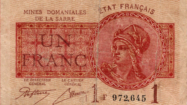 1 franc Mines domaniales de la Sarre type 1920