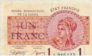 1 franc Mines domaniales de la Sarre type 1920