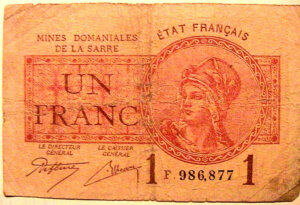 1 franc Mines domaniales de la Sarre type 1920