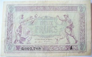 2 francs Trésorerie aux armées type 1917