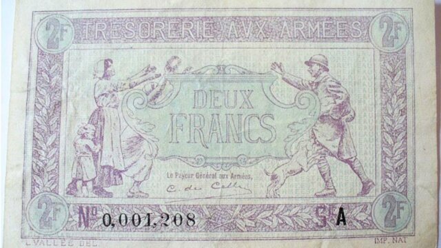 2 francs Trésorerie aux armées type 1917