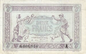 2 francs Trésorerie aux armées type 1917