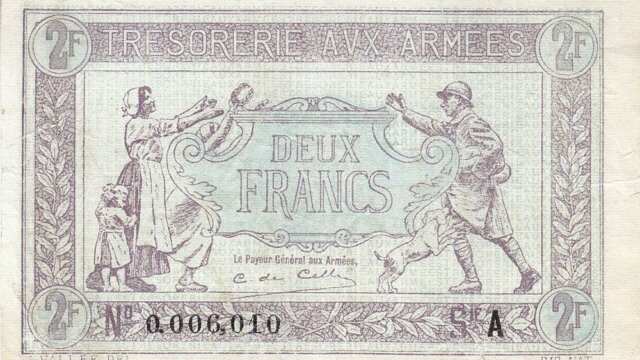 2 francs Trésorerie aux armées type 1917