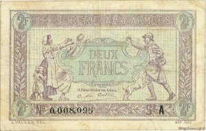 2 francs Trésorerie aux armées type 1917