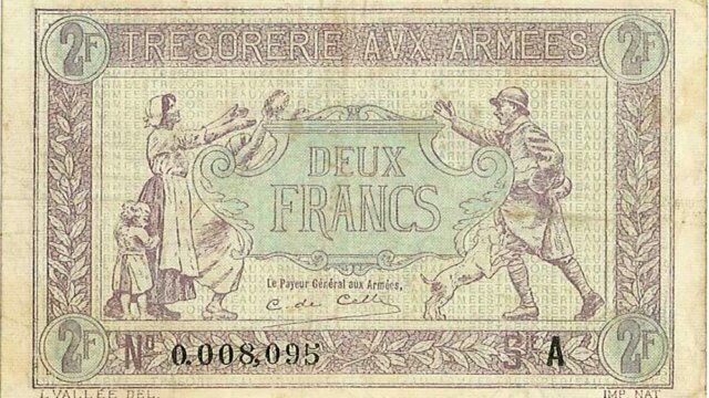 2 francs Trésorerie aux armées type 1917