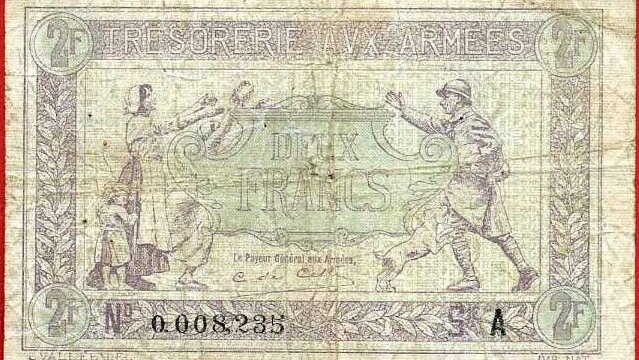 2 francs Trésorerie aux armées type 1917