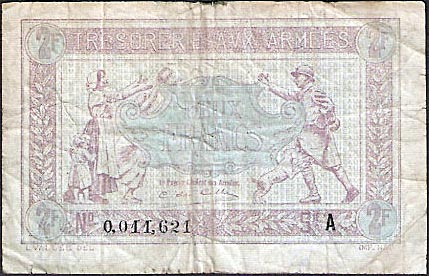 2 francs Trésorerie aux armées type 1917