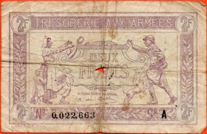 2 francs Trésorerie aux armées type 1917