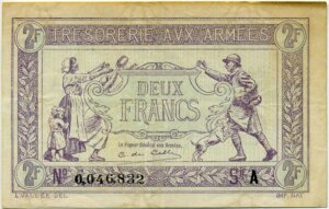 2 francs Trésorerie aux armées type 1917