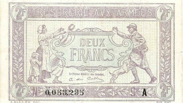 2 francs Trésorerie aux armées type 1917