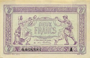 2 francs Trésorerie aux armées type 1917