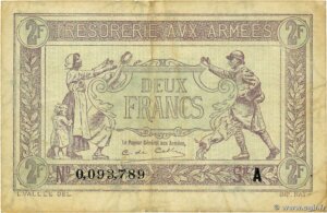 2 francs Trésorerie aux armées type 1917