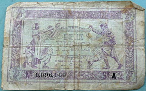 2 francs Trésorerie aux armées type 1917