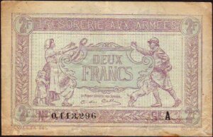 2 francs Trésorerie aux armées type 1917