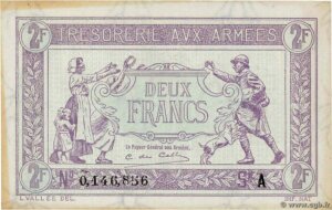 2 francs Trésorerie aux armées type 1917