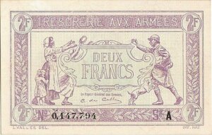 2 francs Trésorerie aux armées type 1917