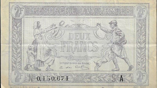 2 francs Trésorerie aux armées type 1917