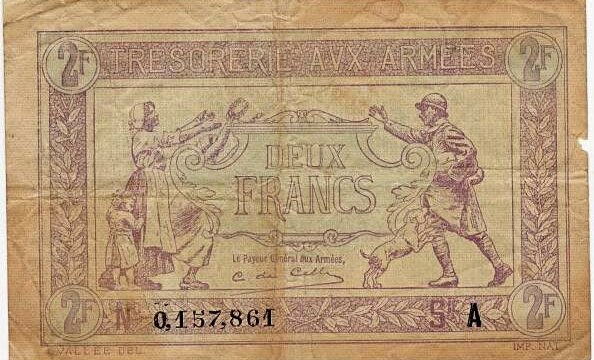 2 francs Trésorerie aux armées type 1917