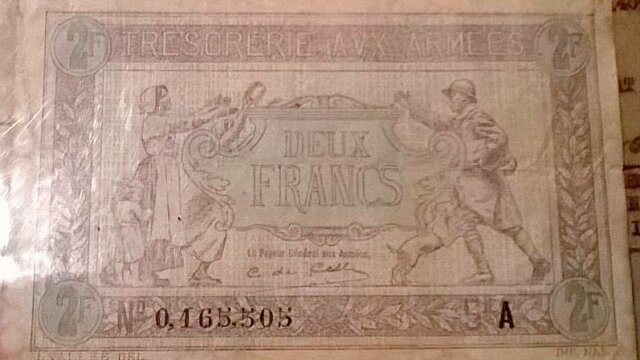 2 francs Trésorerie aux armées type 1917