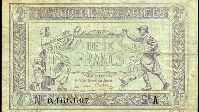 2 francs Trésorerie aux armées type 1917