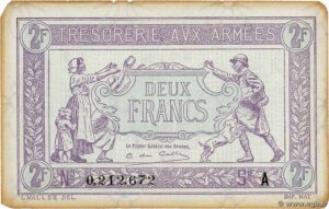 2 francs Trésorerie aux armées type 1917