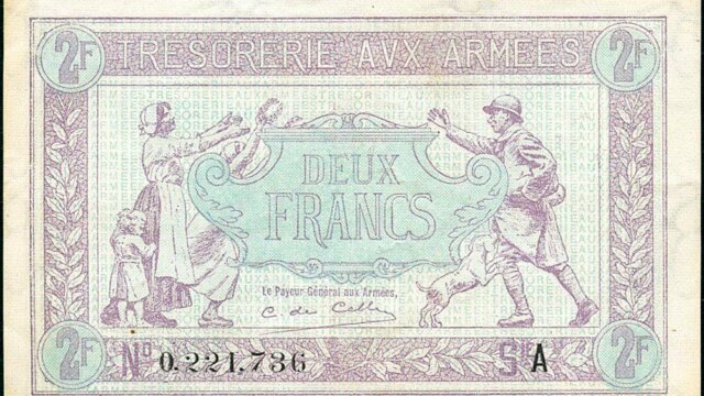 2 francs Trésorerie aux armées type 1917