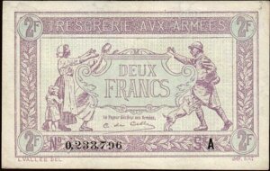 2 francs Trésorerie aux armées type 1917