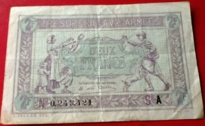 2 francs Trésorerie aux armées type 1917