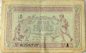 2 francs Trésorerie aux armées type 1917