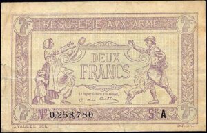 2 francs Trésorerie aux armées type 1917