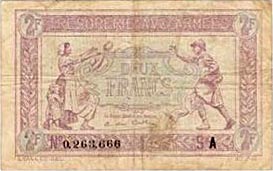 2 francs Trésorerie aux armées type 1917