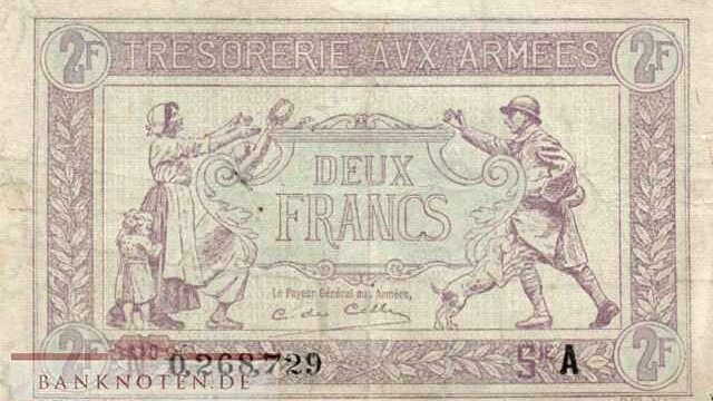 2 francs Trésorerie aux armées type 1917