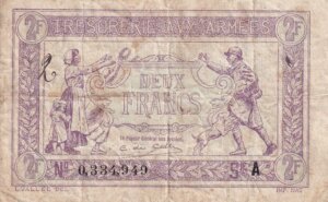 2 francs Trésorerie aux armées type 1917